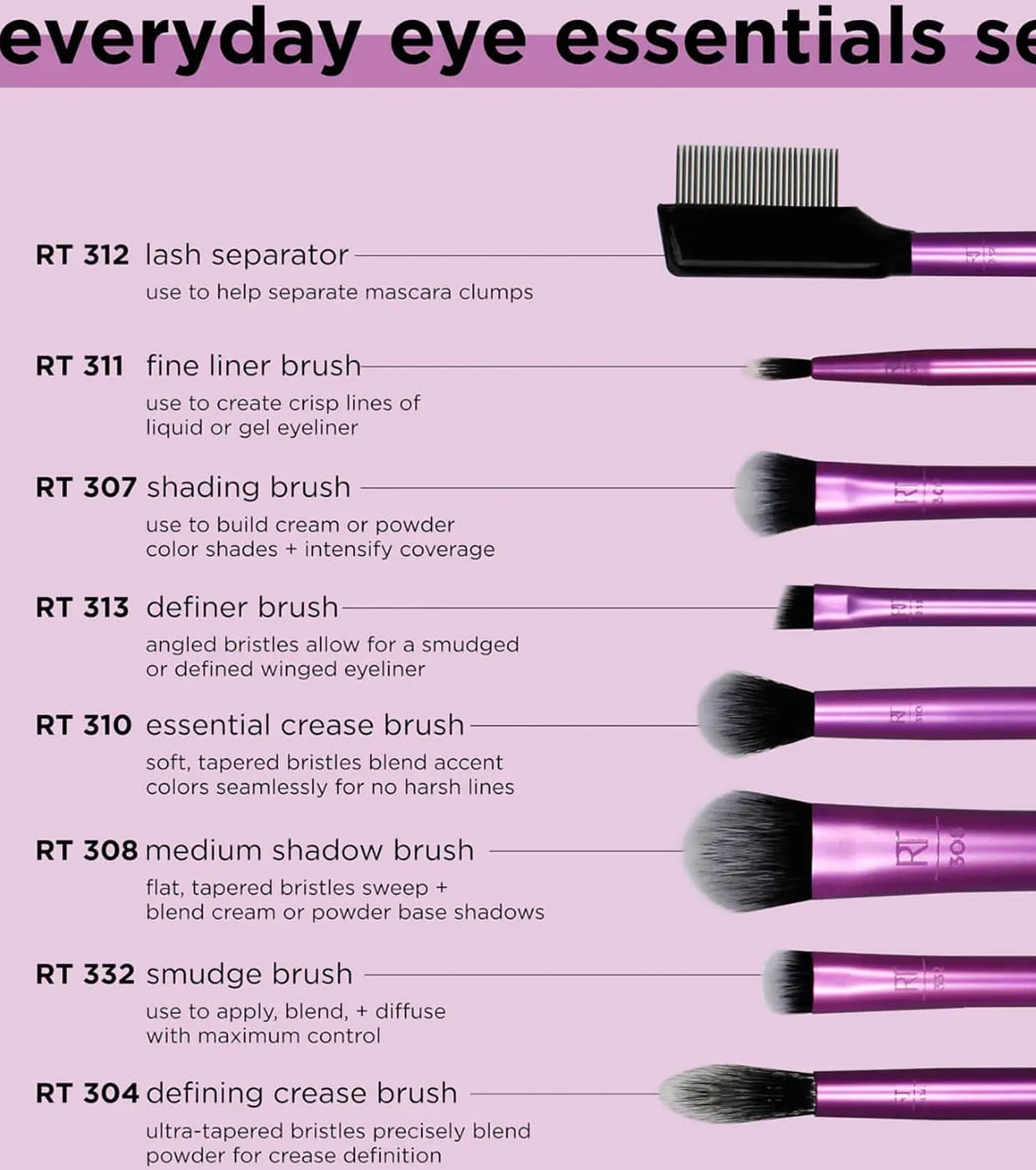 ست براش آرایش چشم ریل تکنیک ۸عددی Everyday Eye Essentials — تصویر ۴