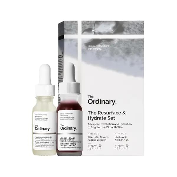 پک دو عددی لایه‌بردار و آبرسان اوردینری The Ordinary (پک ری‌سرفیس و هیدریت) | ست جوانساز، صاف‌کننده و مرطوب‌کننده پوست