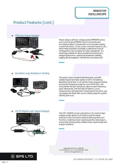 اسکوپ GPS-2202HD | اسیلوسکوپ دو کاناله مناسب تعمیرات موبایل — تصویر ۴
