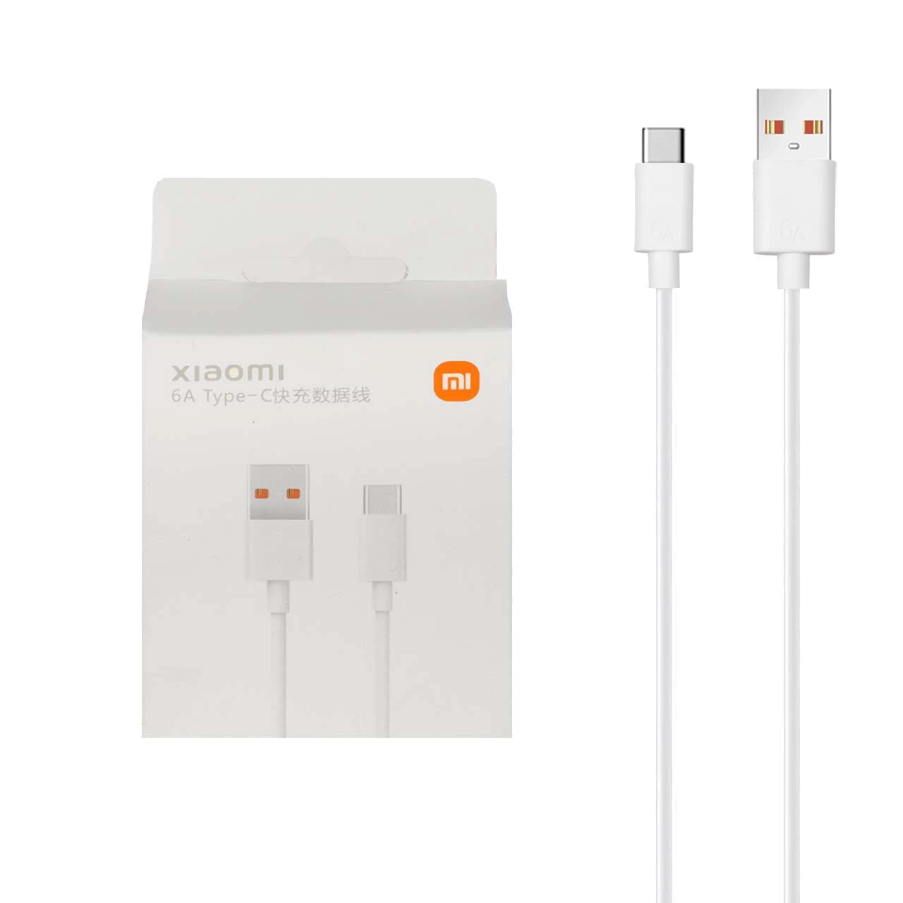 کابل شارژ فست Xiaomi Type-C 6A – سفید – اصل