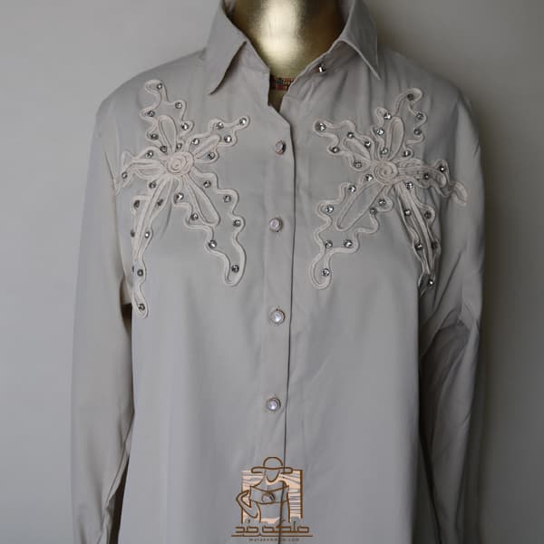 شومیز طرحدار زنانه کد 3-1296 — تصویر ۳