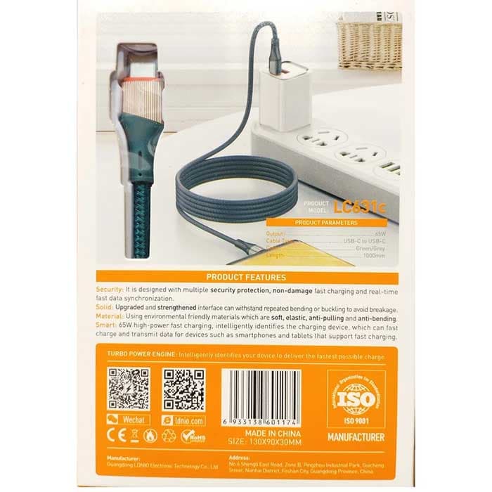 کابل فست شارژ دو سر تایپ سی Ldnio LC631 — تصویر ۲