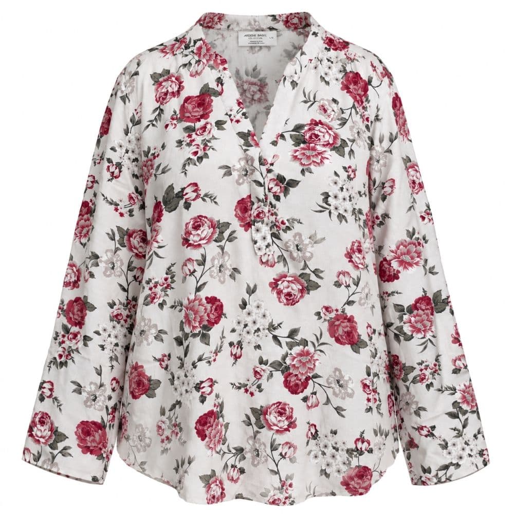 شومیز وارداتی جلو بسته گلدار برند Ardene طوسی روشن سایز 40 تا 44 کد 3400