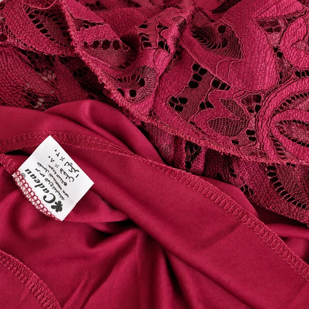 تیشرت زرشکی آستین کوتاه مجلسی وارداتی Cadeau دبی سایز 36 تا 40 کد 3391 — تصویر ۵