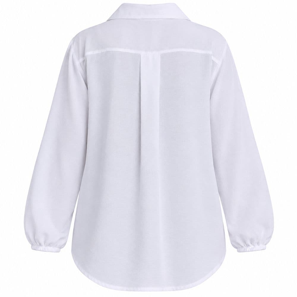 شومیز سفید زارا نخی وارداتی Zara ترکیه سایز 42 تا 44 کد 3377 — تصویر ۲
