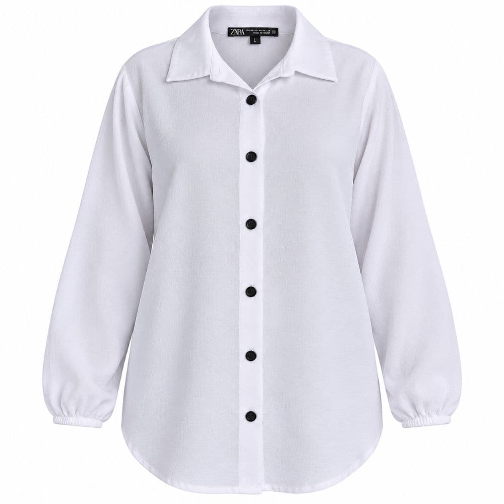 شومیز سفید زارا نخی وارداتی Zara ترکیه سایز 42 تا 44 کد 3377