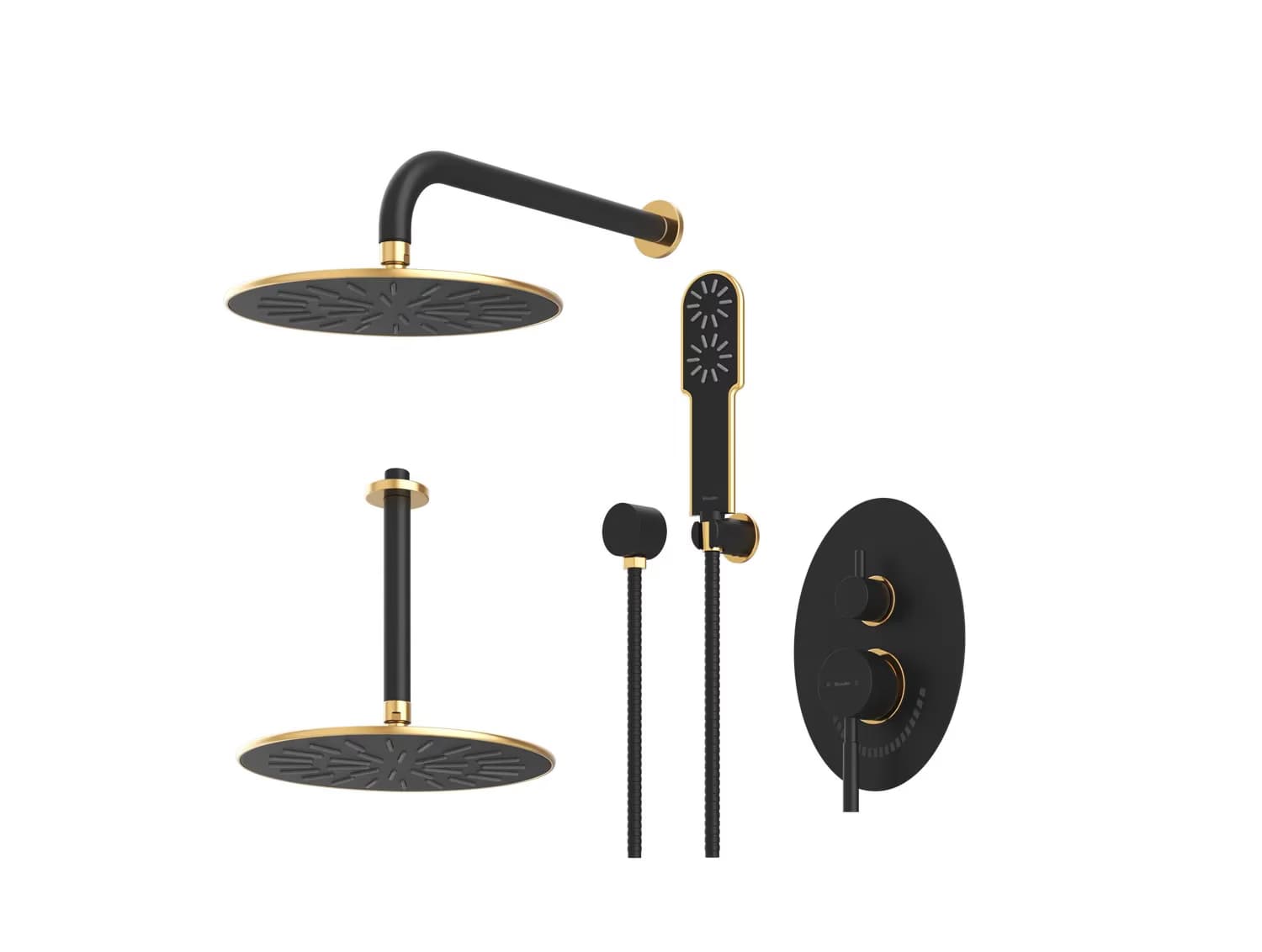 شیر توکار مدل روگن BRASS | مشکی طلا | تیپ سه