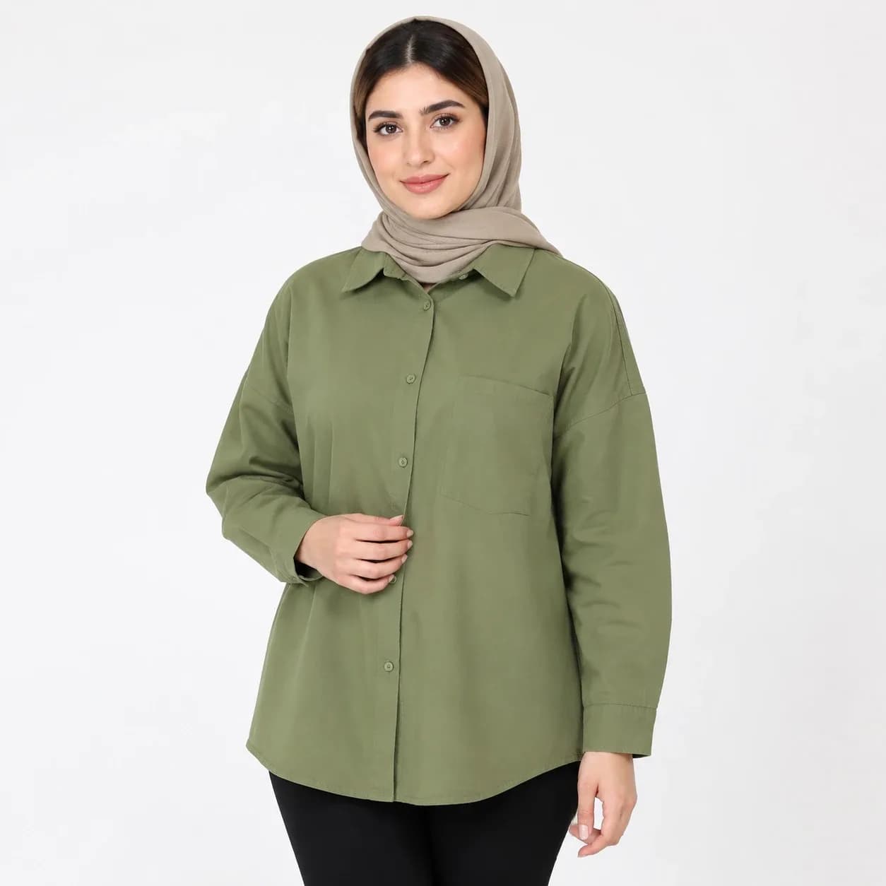 مانتو نخی زنانه مدل رنگین کمان جیب دار آستین بلند صدری