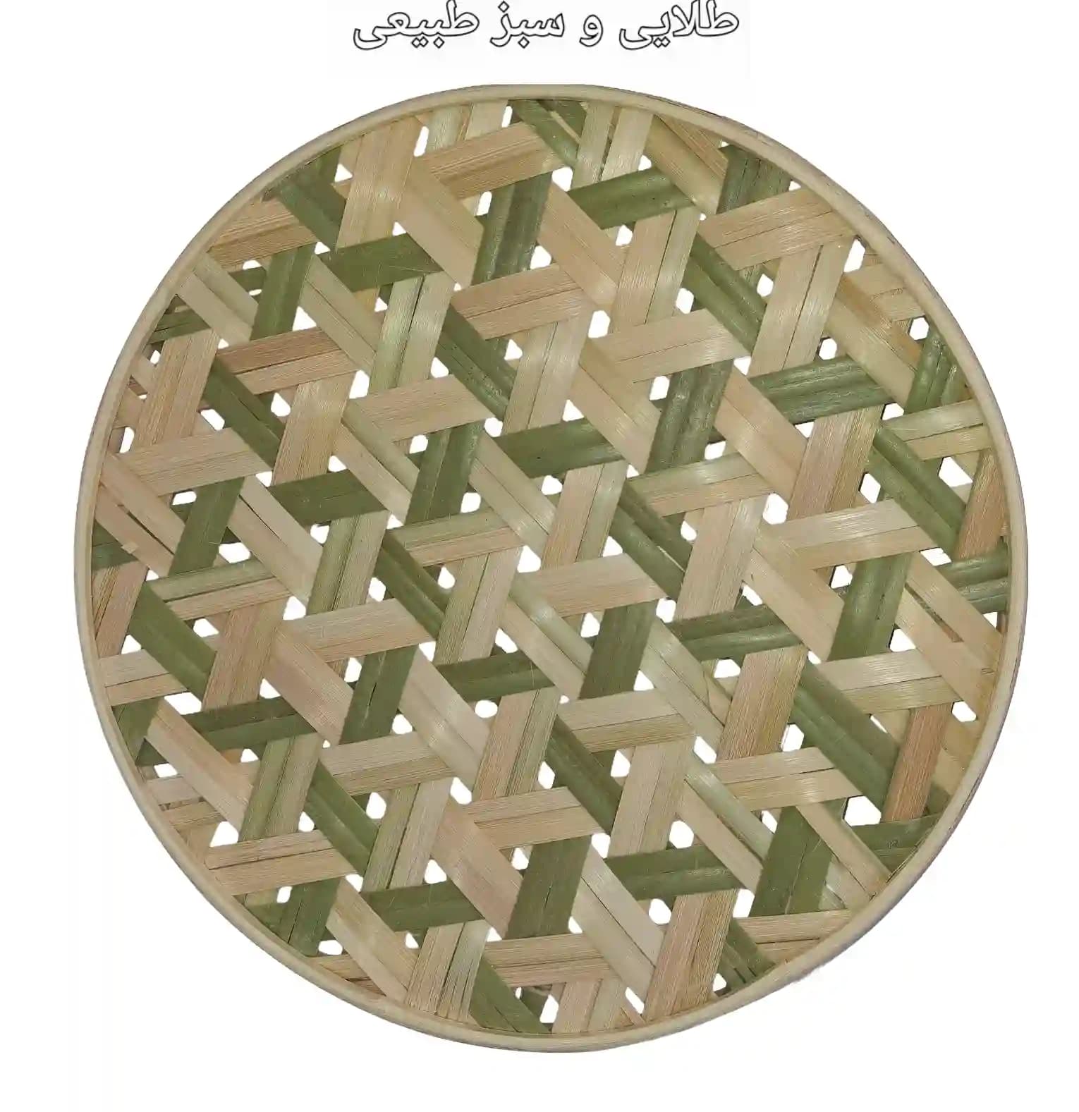 دیوارکوب حصیری بامبو قطر 40 سانت بافت شعاعی کد151