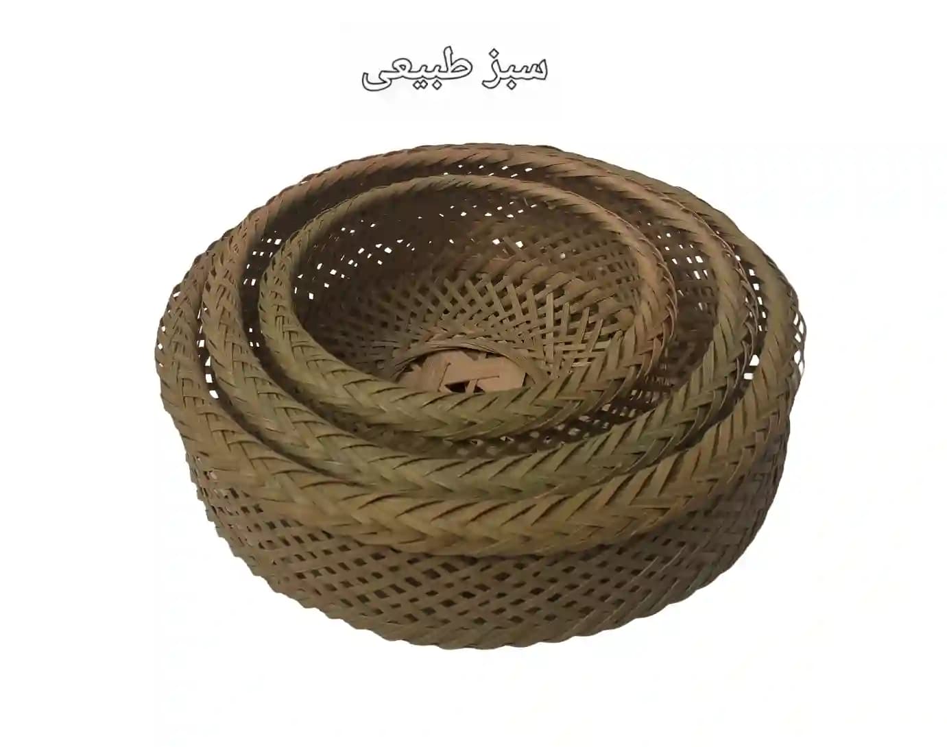 ست سه تکه سبد حصیری بامبو خورشیدی کد555 — تصویر ۷