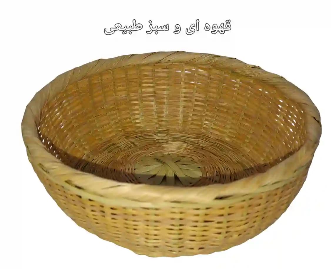 سبد حصیری بامبو بافت زنجیره ای کوچک کد141 — تصویر ۲
