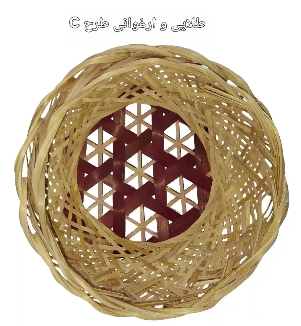 سبد حصیری بامبو لبه گلی دوبل کد140 — تصویر ۸