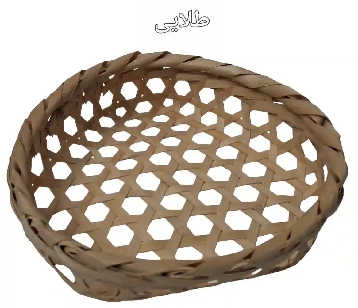سبد حصیری بامبو لانه زنبوری مثلثی کد133 — تصویر ۲
