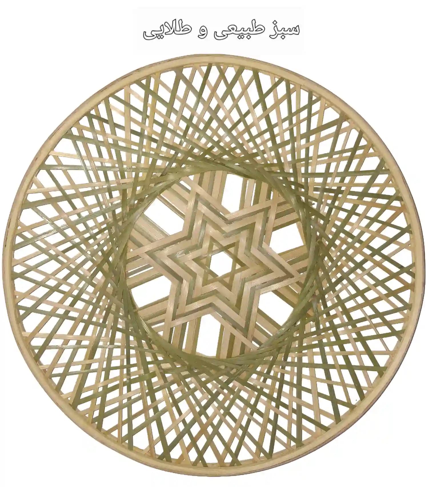 دیوارکوب حصیری بامبو حلقه دار خورشیدی کد95 — تصویر ۲