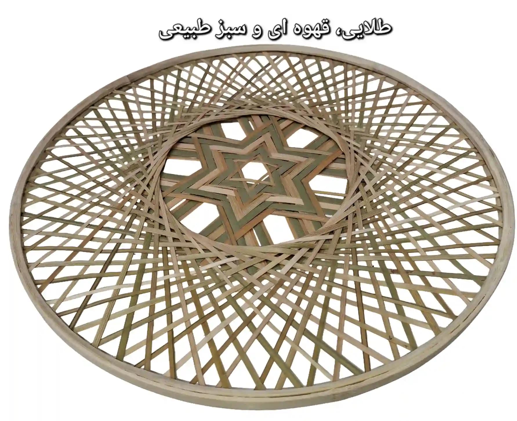 دیوارکوب حصیری بامبو حلقه دار خورشیدی کد95 — تصویر ۶