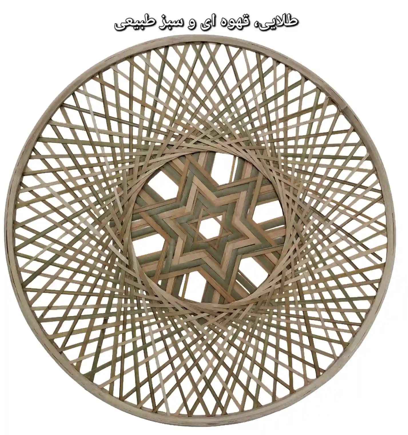 دیوارکوب حصیری بامبو حلقه دار خورشیدی کد95 — تصویر ۵