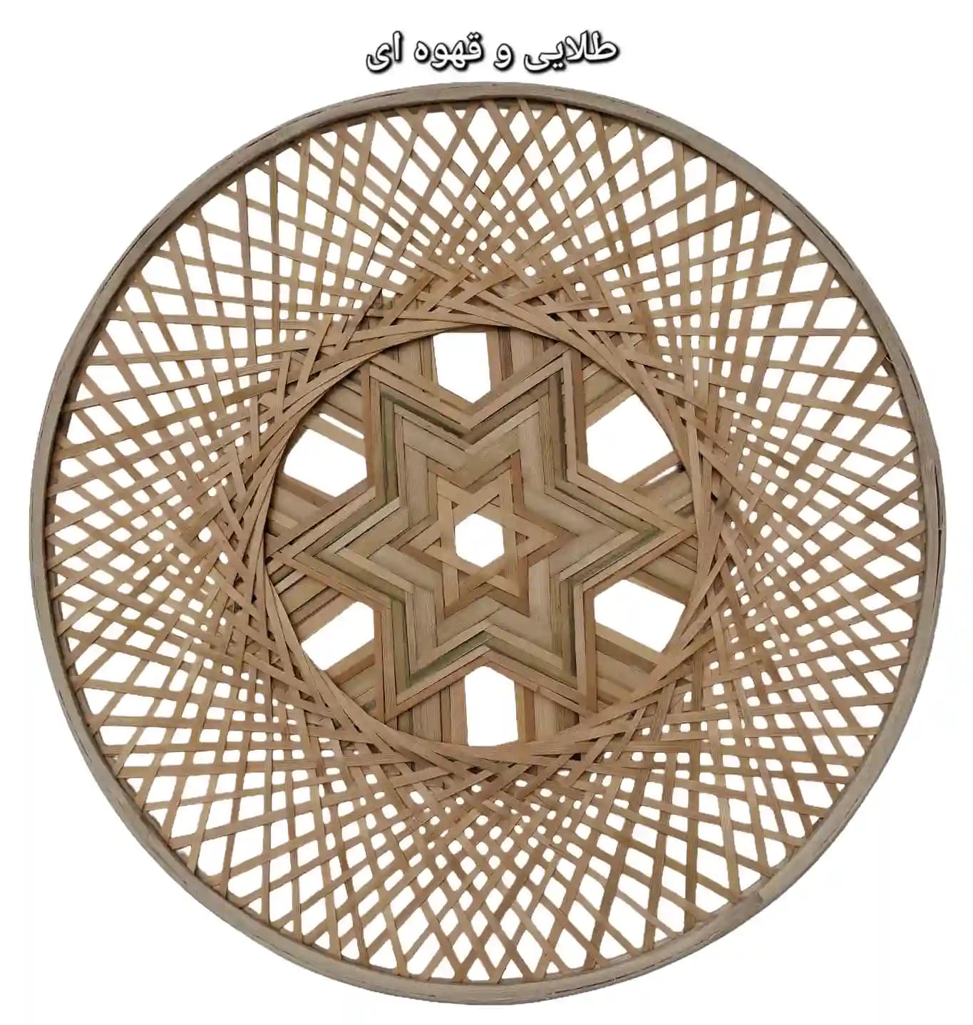 دیوارکوب حصیری بامبو حلقه دار خورشیدی کد95 — تصویر ۴