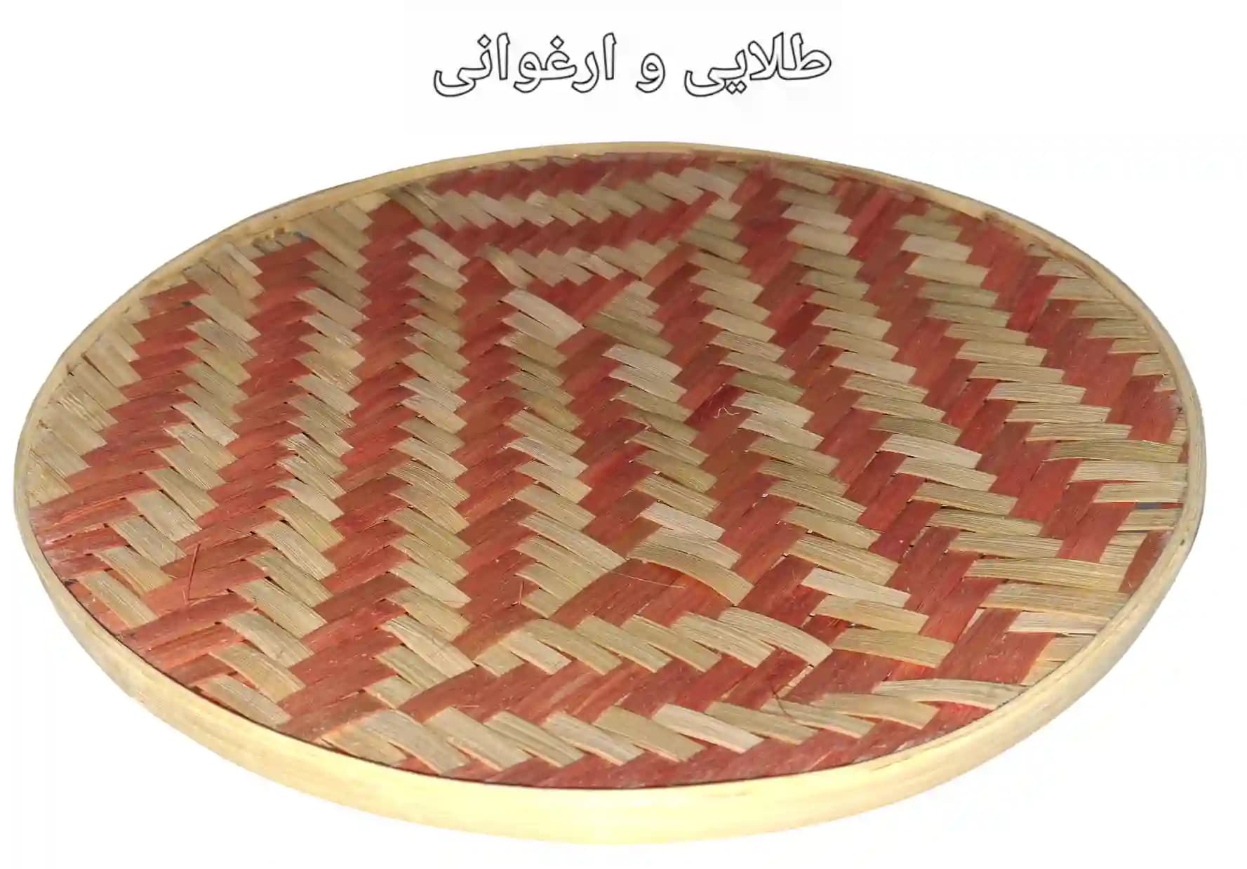دیوارکوب حصیری بامبو قطر 45 سانت بافت شعاعی کد 82 — تصویر ۲