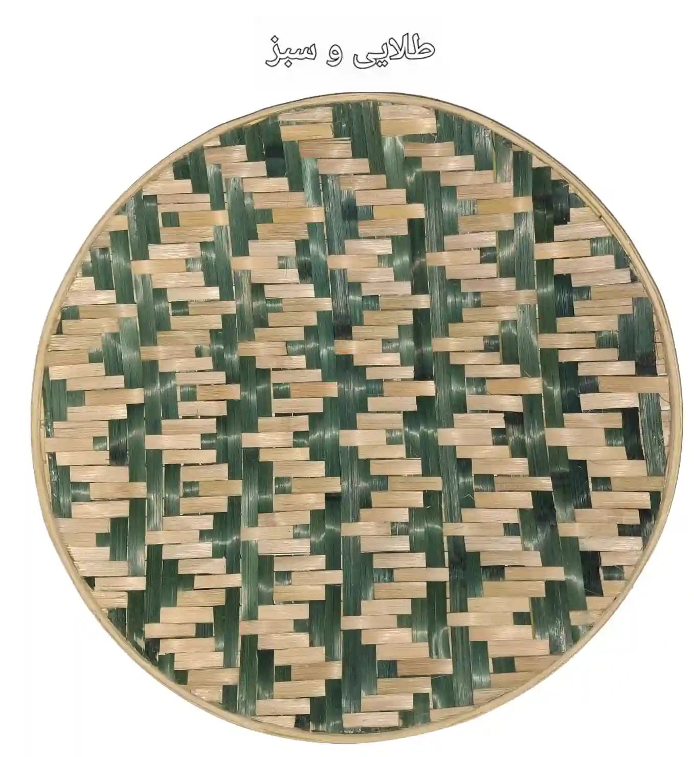 دیوارکوب حصیری بامبو قطر 40 سانت بافت شعاعی کد77 — تصویر ۲
