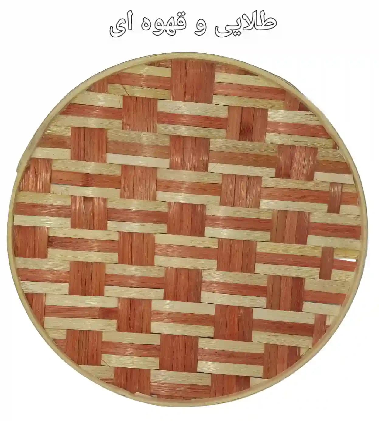 دیوارکوب حصیری بامبو قطر 40 سانت بافت شعاعی کد74 — تصویر ۴