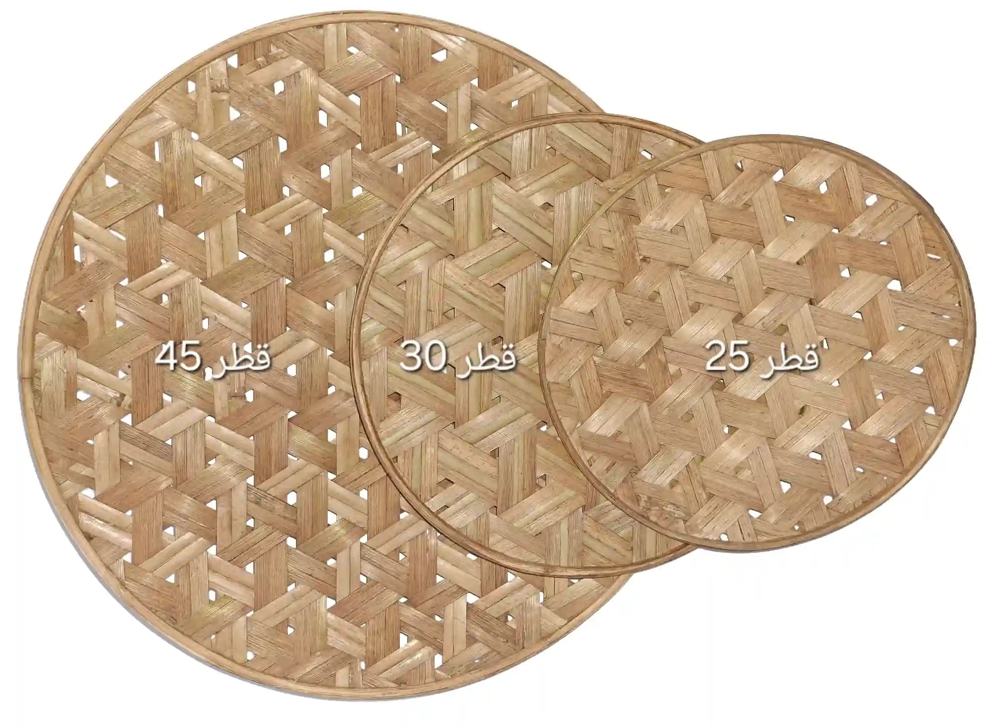 دیوارکوب حصیری بامبو قطر 40 سانت بافت شعاعی کد 73 — تصویر ۸