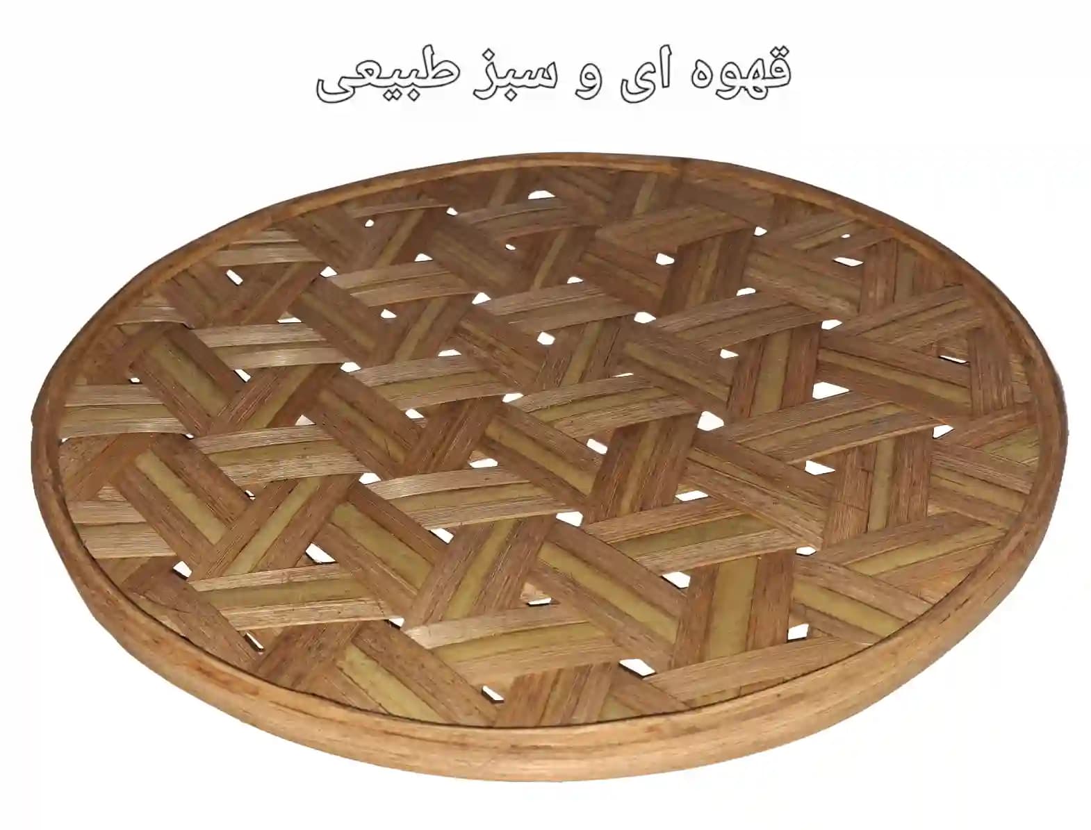 دیوارکوب حصیری بامبو قطر 40 سانت بافت شعاعی کد 73 — تصویر ۶