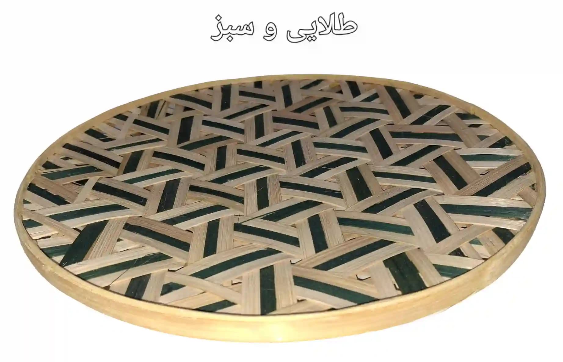 دیوارکوب حصیری بامبو قطر 40 سانت بافت شعاعی کد 73 — تصویر ۲