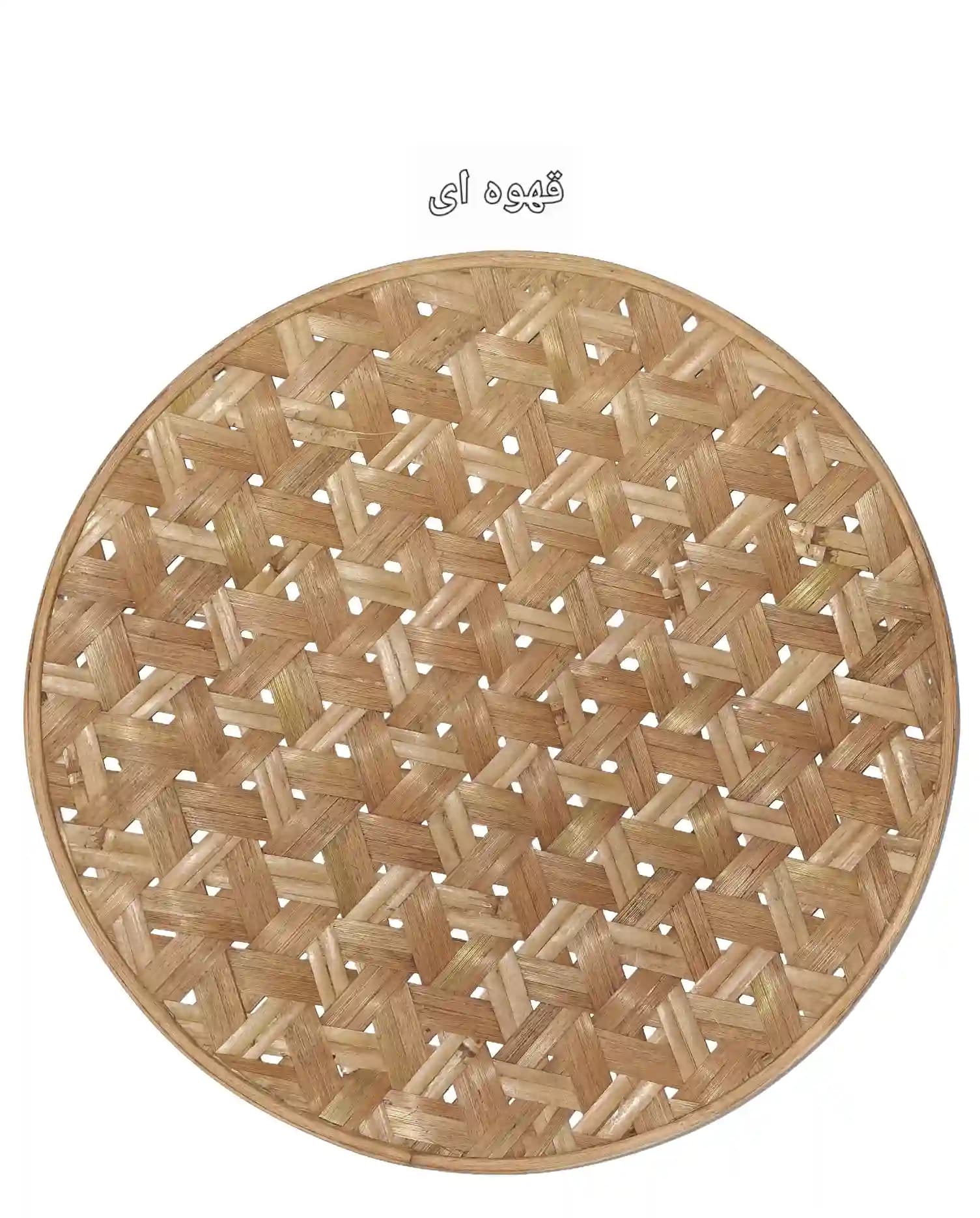 دیوارکوب حصیری بامبو قطر 40 سانت بافت شعاعی کد 73 — تصویر ۵