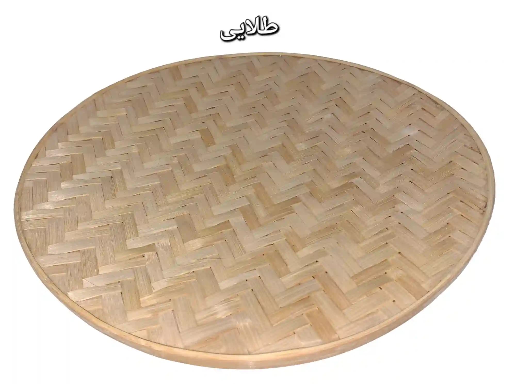 دیوارکوب حصیری بامبو قطر 40 سانت بافت شعاعی کد68