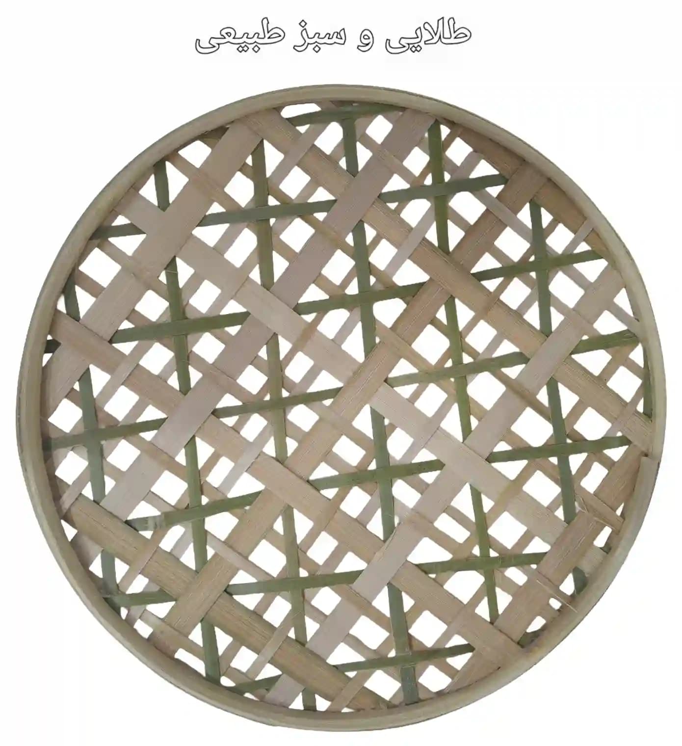 دیوارکوب حصیری بامبو قطر 30 سانت بافت پاپیونی کد66