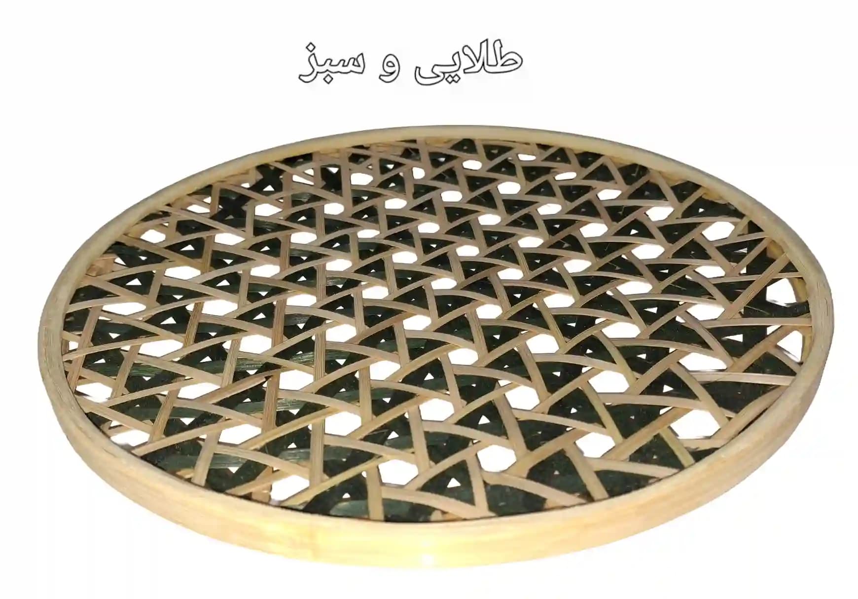 دیوارکوب حصیری بامبو قطر 35 سانت بافت پاپیونی کد65