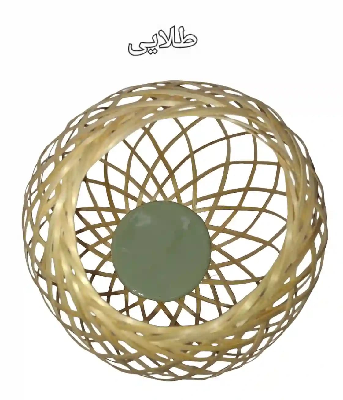 جای شمعی حصیری بامبو ترکیب با سفال کد90 — تصویر ۸