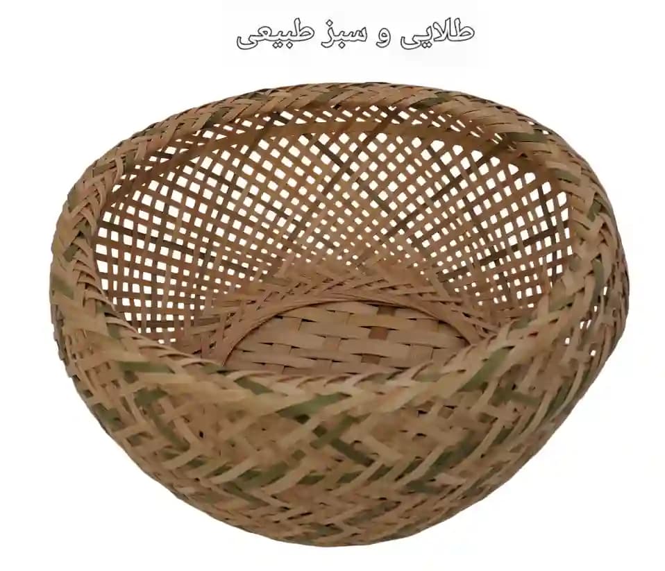 سبد میوه حصیری بامبو بافت خورشیدی گُود کد10 — تصویر ۲