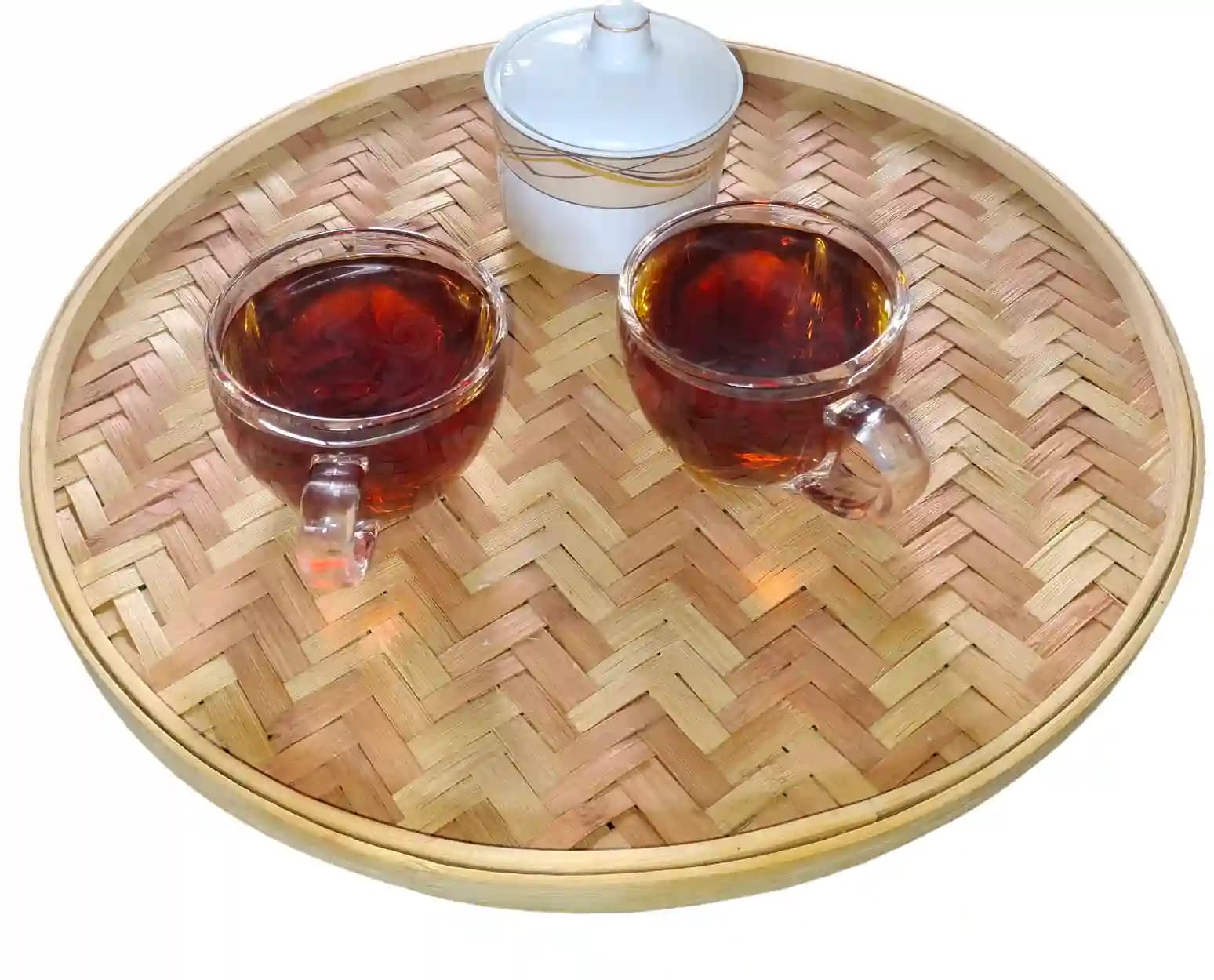 سینی حصیری بامبو کف بافت قطر 30 سانت کد 108