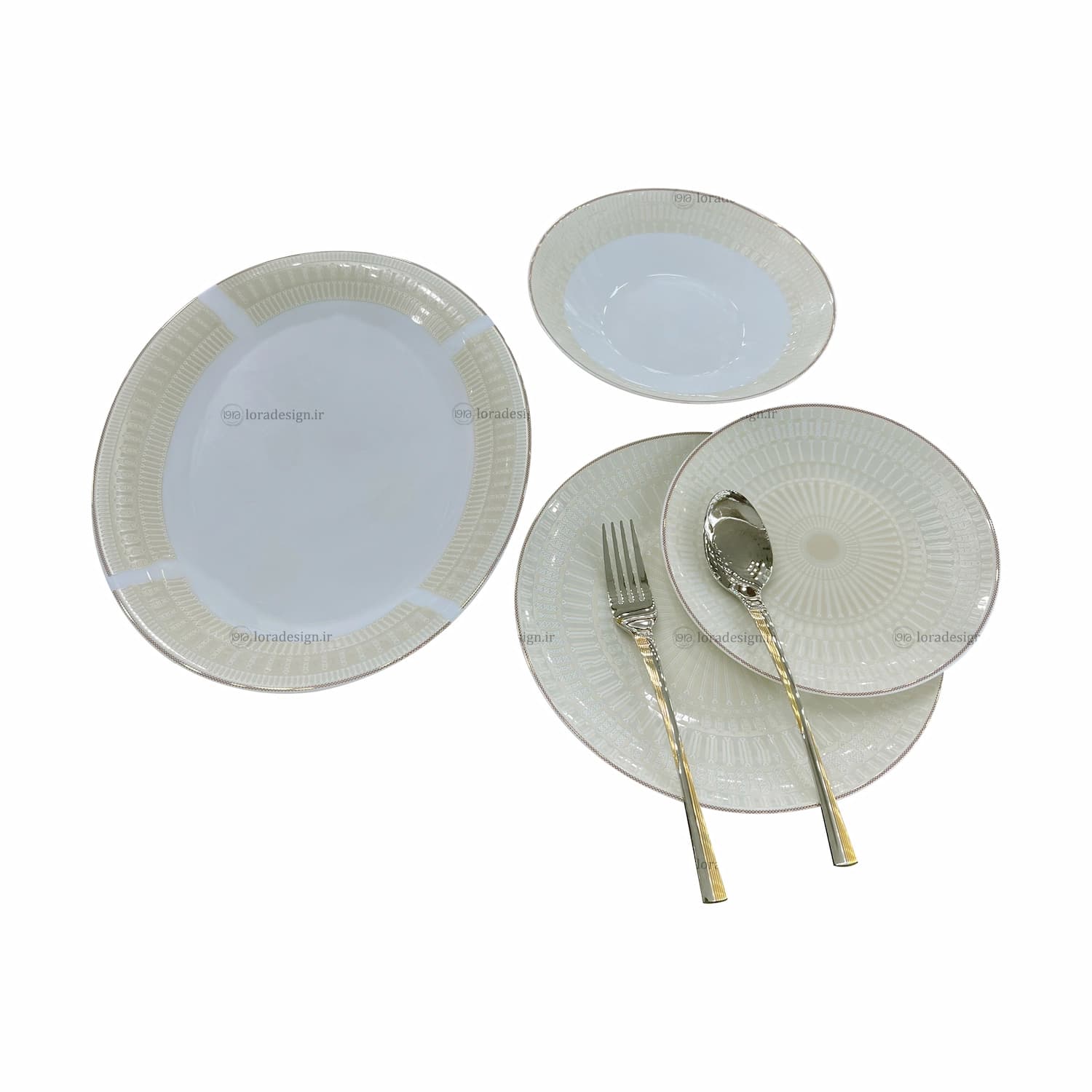 سرویس غذاخوری آرکوپال 26 پارچه گلدن اپال نگین — تصویر ۲