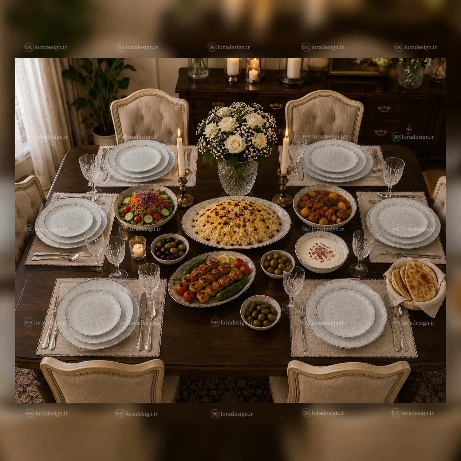 سرویس غذاخوری آرکوپال 26 پارچه گلدن اپال لوتوس — تصویر ۶
