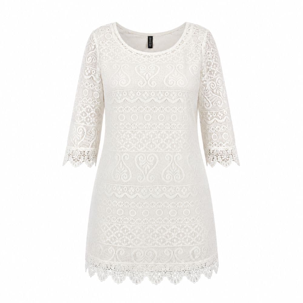 ست خارجی پیراهن و تاپ مجلسی زنانه سفید سایز 40 تا 44 برند H&M کد 3070
