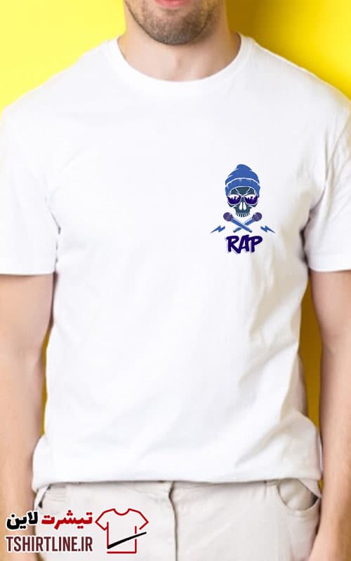 تیشرت اورجینال طرح جمجمه عینکی RAP | کد 304