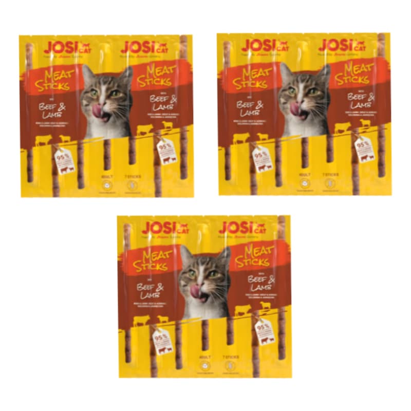 تشویقی مدادی گربه جوسرا با طعم گوشت گاو و بره Josicat Meat Stick بسته 3 عددی