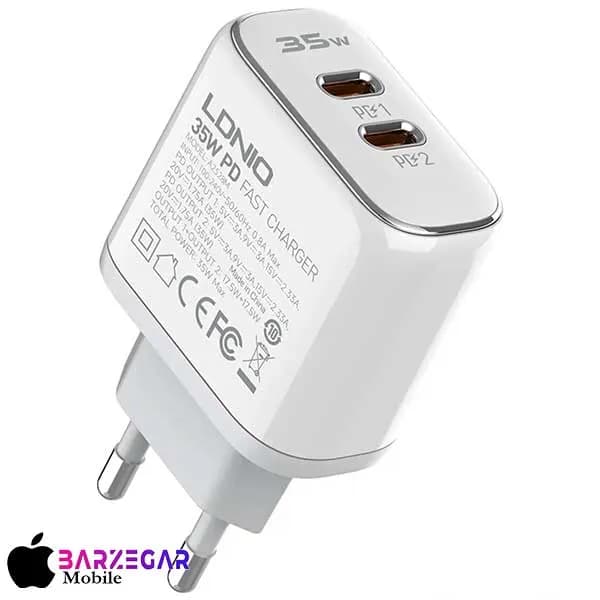 شارژر دیواری 30W الدینیو مدل Ldnio A2528M (2 پین) – پورت Type-C + کابل Type-C به Lightning – اصل — تصویر ۵