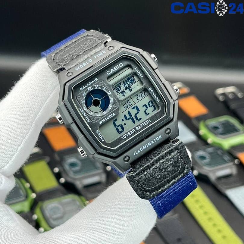 ساعت مچی کاسیو جهان نما CASIO WORLD TIME AE-1200-BB