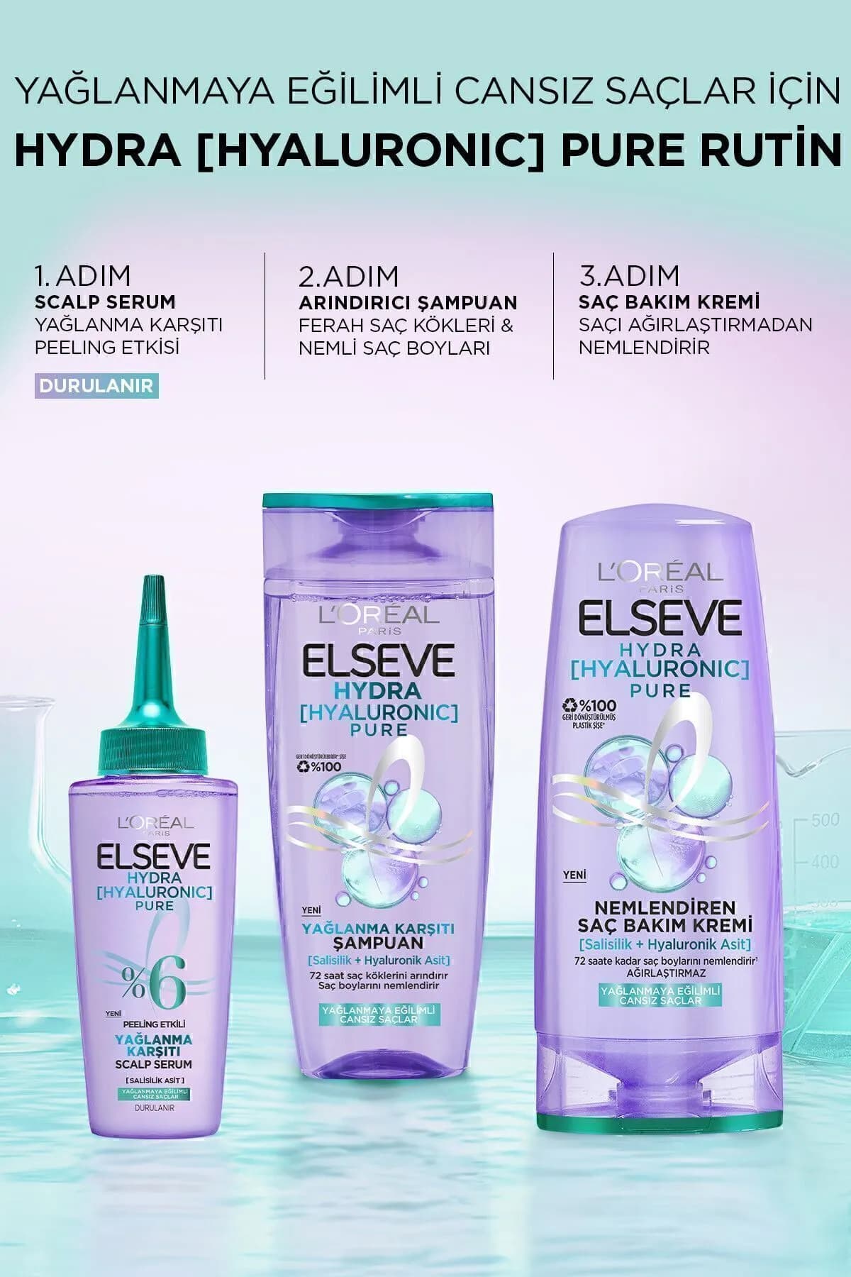 سرم لایه بردار و کنترل چربی کف سر لورال مدل HYDRA PURE — تصویر ۵