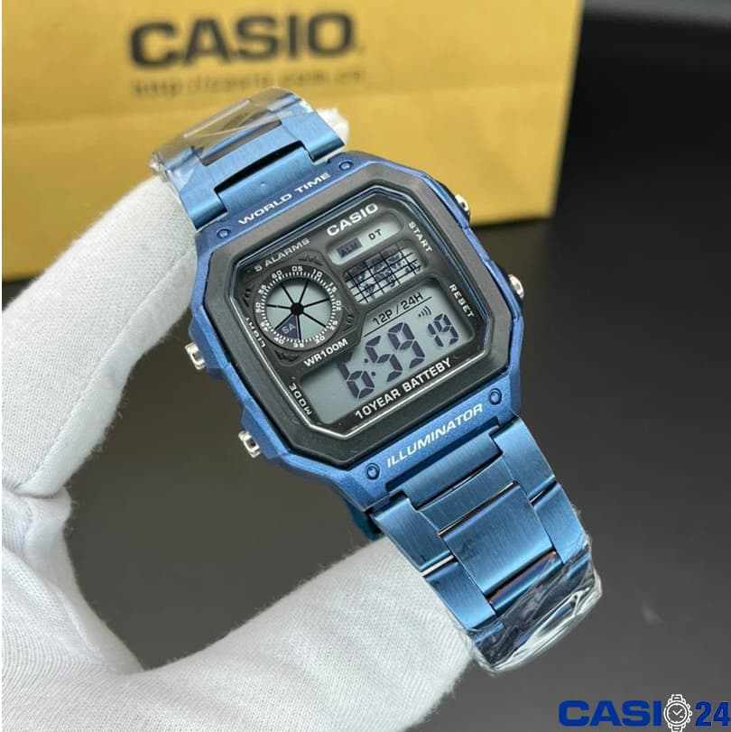ساعت مچی کاسیو جهان نما CASIO-AE-1200-BLUE