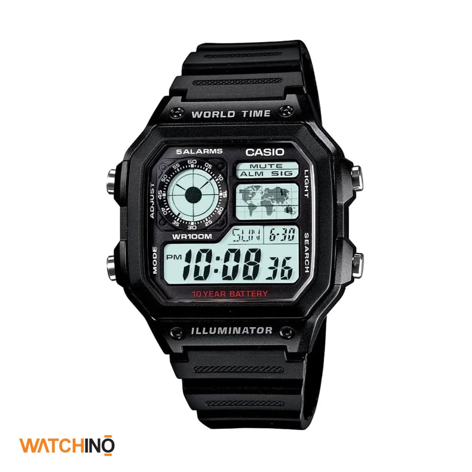 ساعت مچی کاسیو جهان نما CASIO-AE-1200WH-1A — تصویر ۸