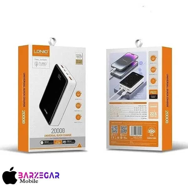 پاوربانک 20W الدینیو مدل Ldnio PQ22 ظرفیت 20000mA/h — تصویر ۳