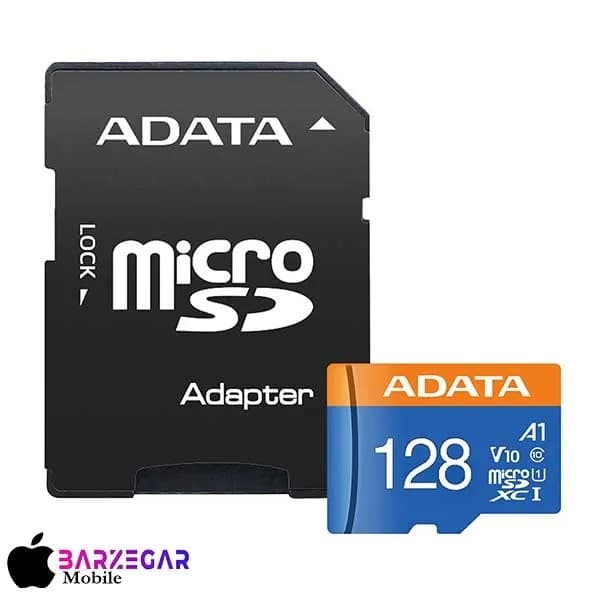 کارت حافظه microSDXC ای دیتا مدل Adata Premier V10 A1 UHS-I ظرفیت 128GB + آداپتور