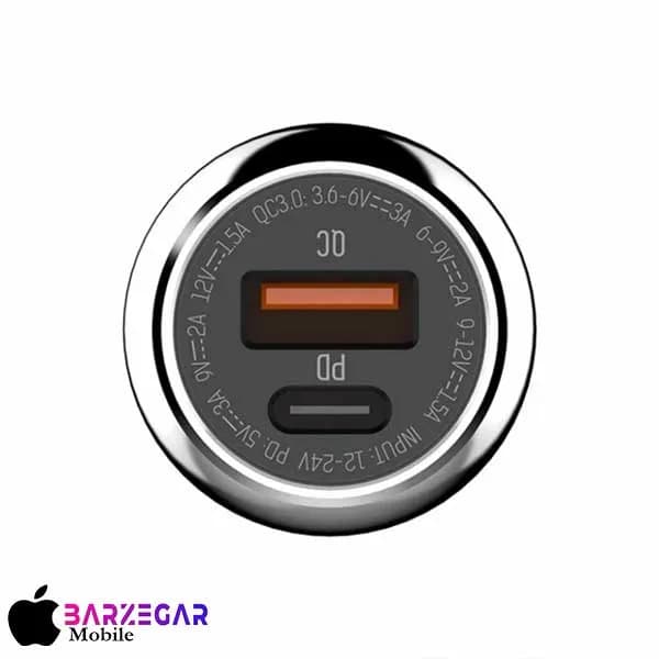 شارژر فندکی فست شارژ الدینیو مدل Ldnio C1 + کابل Type-C — تصویر ۲