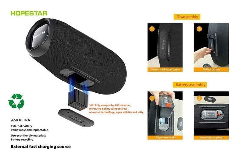 اسپیکر بلوتوث HOPESTAR A60 Ultra — تصویر ۵