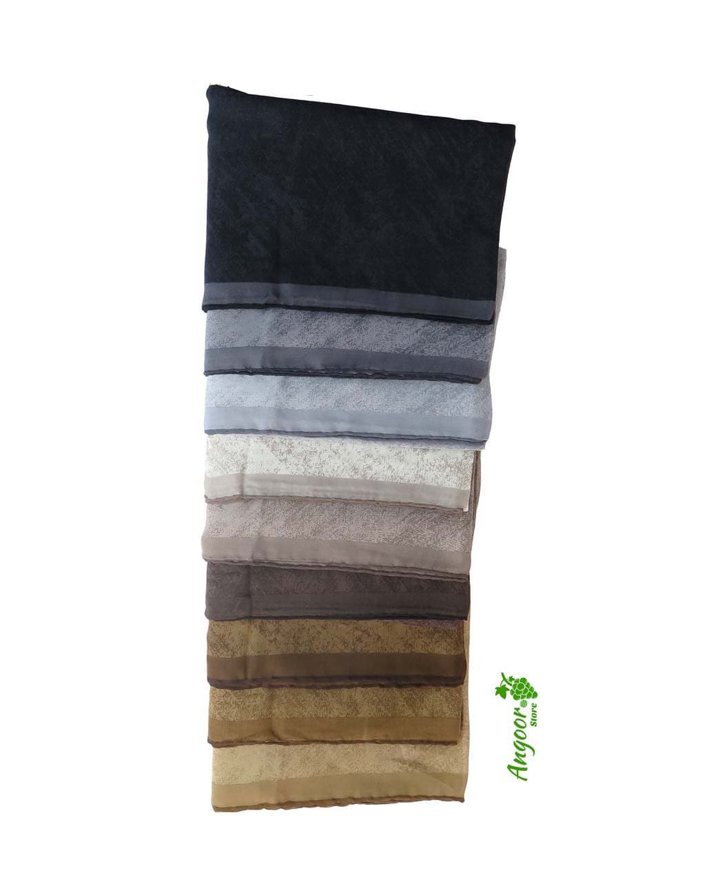 روسری نخی سیا اسکارف قواره 135 طوسی تیره 1473 — تصویر ۲