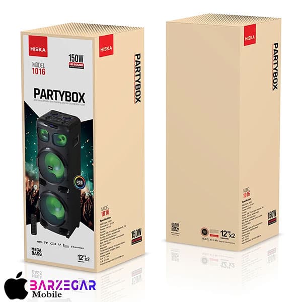 اسپیکر بلوتوثی قابل حمل 150W هیسکا مدل Hiska PARTY BOX 1016 — تصویر ۳
